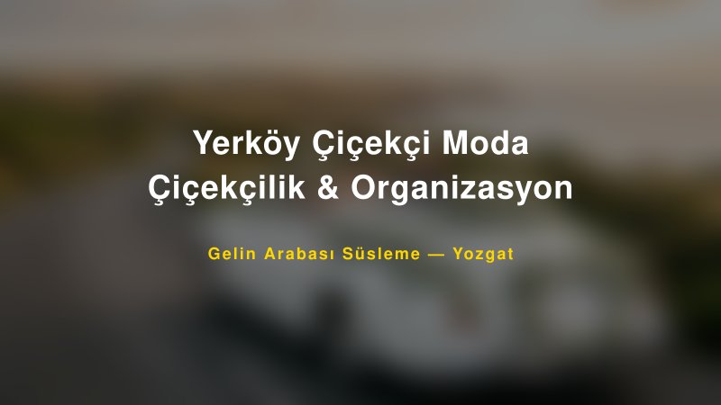 Yerköy Çiçekçi Moda Çiçekçilik & Organizasyon Yozgat Gelin Arabası Süsleme