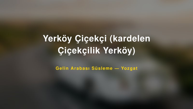 Yerköy Çiçekçi (kardelen Çiçekçilik Yerköy) Yozgat Gelin Arabası Süsleme