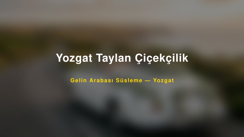 Yozgat Taylan Çiçekçilik Yozgat Gelin Arabası Süsleme