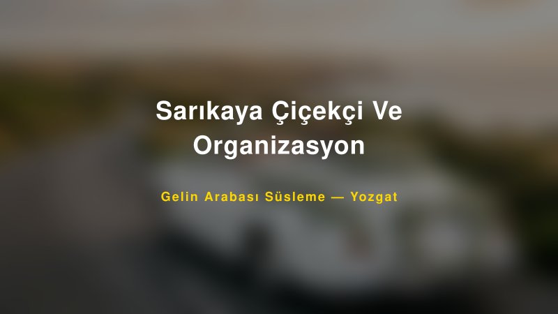 Sarıkaya Çiçekçi Ve Organizasyon Gelin Arabası Süsleme Fiyatları — 1